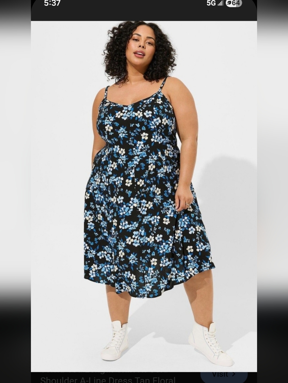 Torrid Size 2 Midi Challis Sleeveless Trapeze Dress Black Floral Flowy Fresh